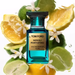 Tom Ford Neroli Portofino Eau de Parfum luxury bottle – A sleek turquoise bottle reflecting Mediterranean freshness.