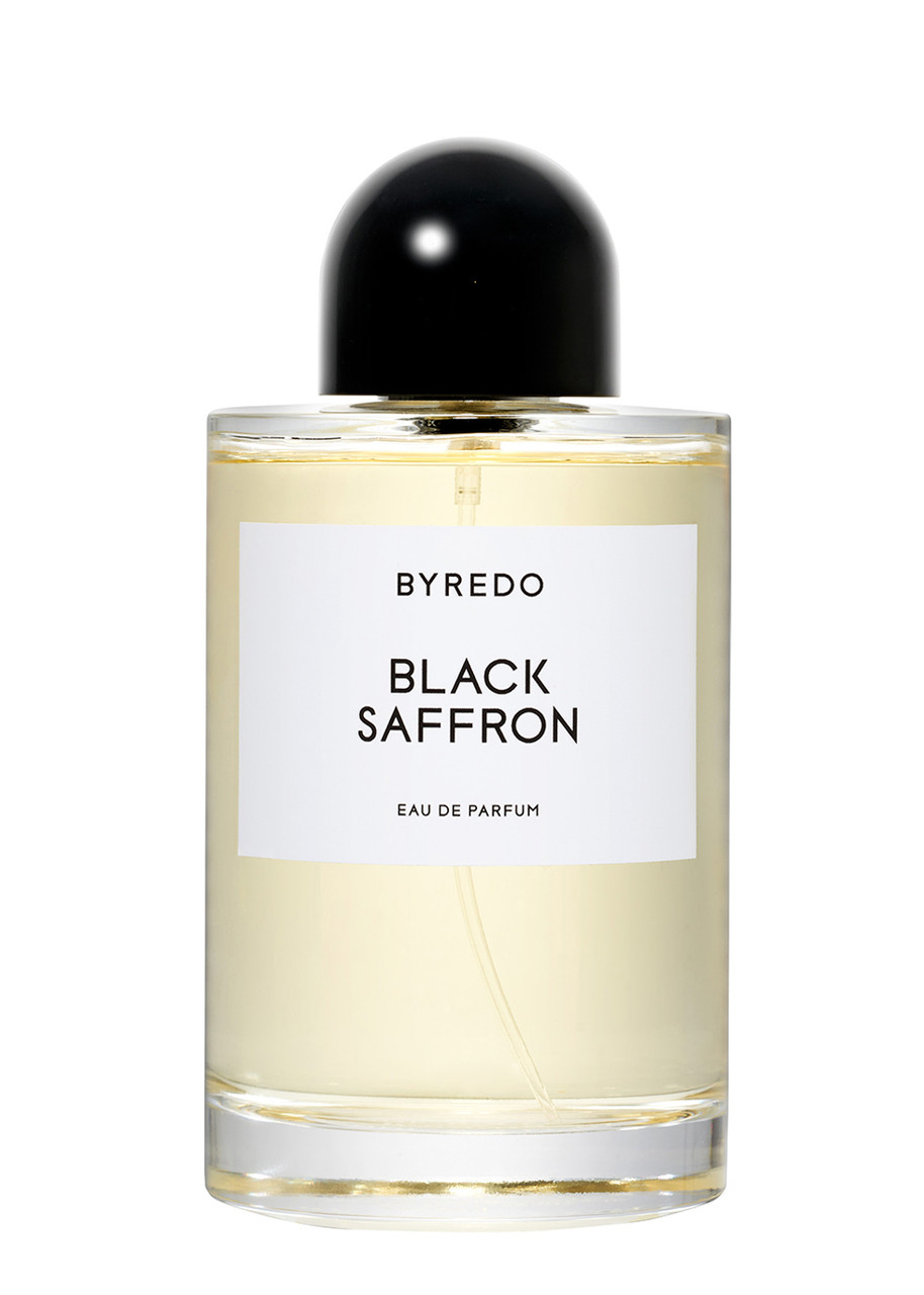 Byredo Black Saffron Eau de Parfum bottle front view luxury fragrance Byredo Black Saffron Eau de Parfum bottle front view luxury fragrance
