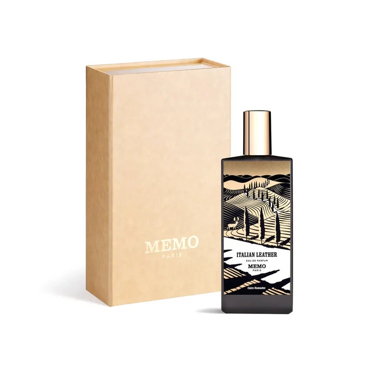 Close-up of Memo Paris Italian Leather Eau de Parfum highlighting premium niche craftsmanship.